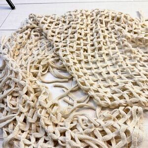 Cream Woven Decorative Throw